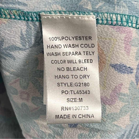 Tribal Boho Shift Dress Size Medium Caftan Bell Sleeve Midi Festival 60s Tunic - Picture 7 of 8